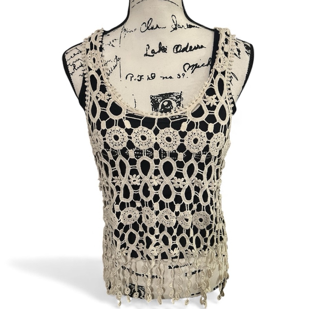 Edelweiss Bebe Black And White Tank Top